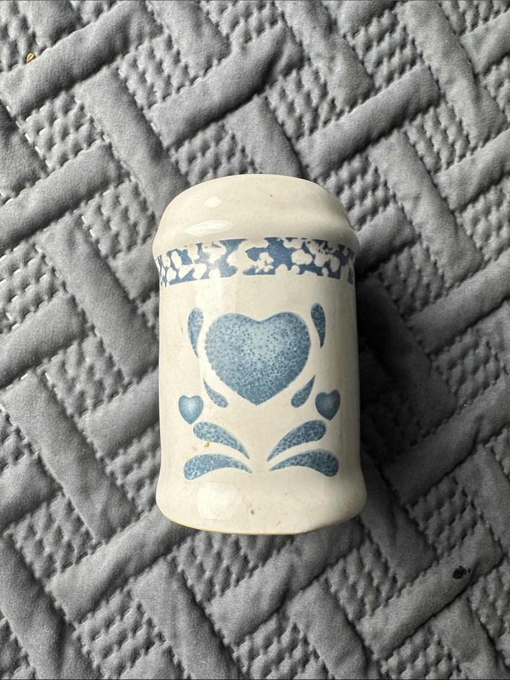 Vintage Corning Corelle Blue Hearts Patterned - Pepper Shaker
